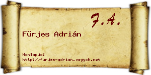 Fürjes Adrián névjegykártya